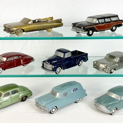 Eight vintage metal promo cars.