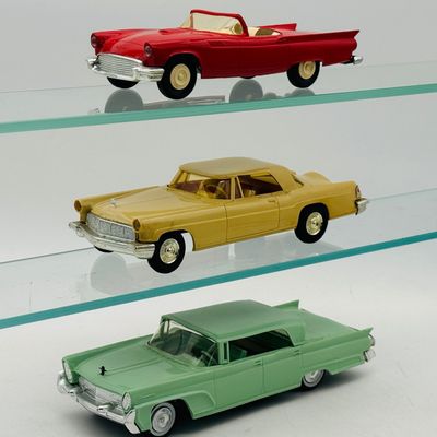 Three AMT Vintage Ford and Lincoln Promotional Model Cars