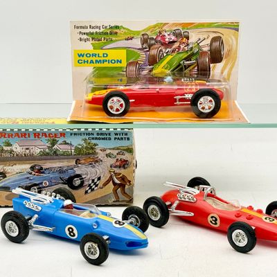 3 Vintage Hong Kong Formula 1 Racing cars.