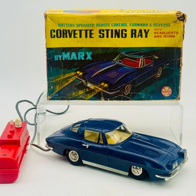 Marx 1963 Battery Operated Remote Control Corvette Sting Ray With Box