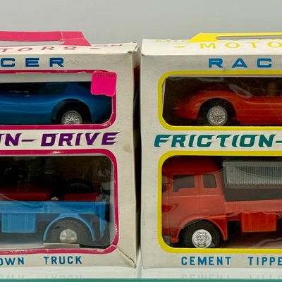 A Pair of Bosco Line Friction-Drive Toy Vehicle Sets