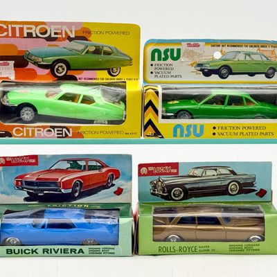 4 Lucky Toys/HK Plastic Friction Cars