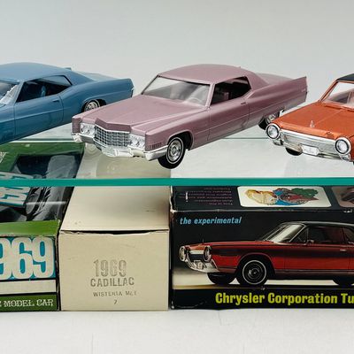 3 Vintage AMT/Jo-Han Dealer Promotional Model Cars with Boxes