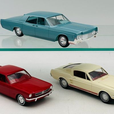 3 Vintage AMT Ford Mustang and Lincoln Continental Promotional Models