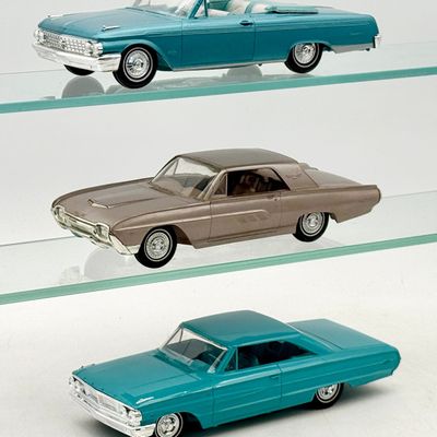 3 Vintage AMT Ford Dealer Promotional Model Cars