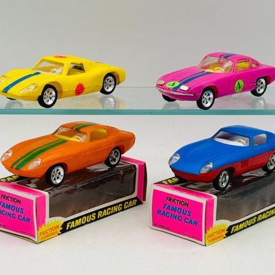 4 Famous Racing Car Series Toys with 2 Original Boxes