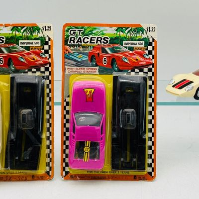 3 Imperial Toy Corporation GT Racers Catapult Toy Cars