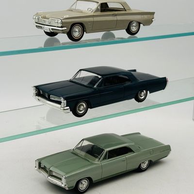 3 AMT Pontiac Dealer Promotional Model Cars 1962-1964