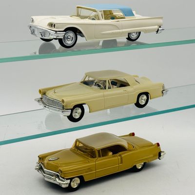 3 Vintage AMT Ford Continental and Cadillac Promotional Models