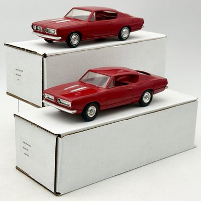 2 Vintage Plymouth Barracuda Promotional Model Cars