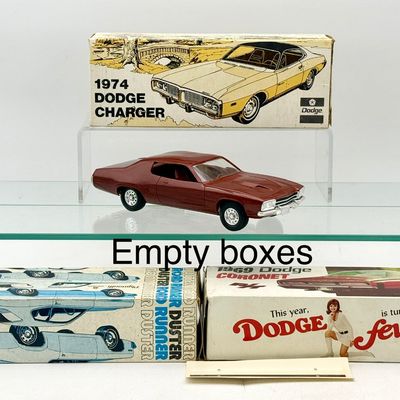 Vintage MPC 1974 Plymouth Model Cars with Original Boxes