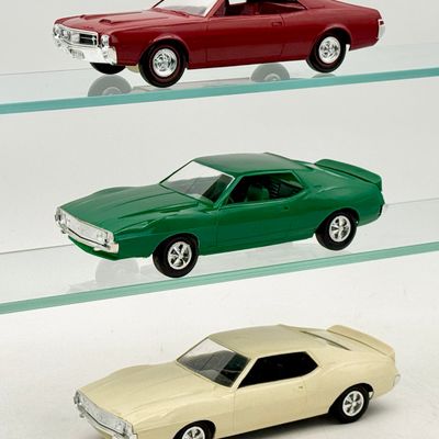 Three AMC Javelin and AMX Dealer Promotional Model Cars