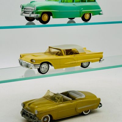 3 Vintage AMT/PMC 1950s Plastic American Promotional Model Cars