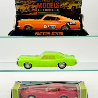 3 Vintage ACE Plastic Friction Cars