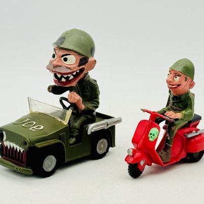 2 Marx Snappy Joe Jeep and Skidoo Scooter Toys