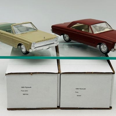 2 Jo-Han 1965 and 1966 Plymouth Fury Promotional Model Cars