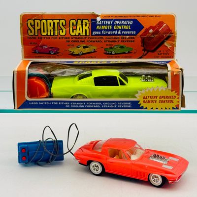2 Vintage Hong Kong 6510 Series Tethered Remote Control Sports Cars