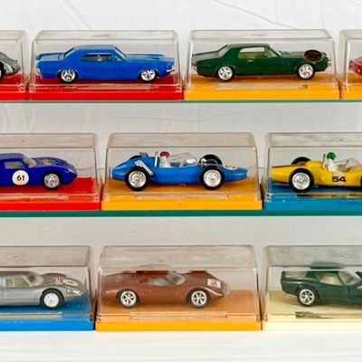 14 ZEE Toys Plastic Toy Cars in display boxes.