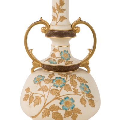 Faience Manufacturing Company / F.M. Co. (Brooklyn, NY) Double-Handled Pottery Vase