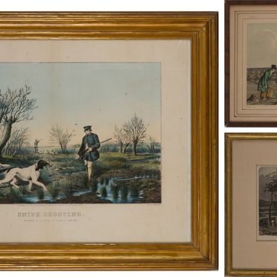 Henry (1850) Alken, Spearing the Otter, Colored Print
