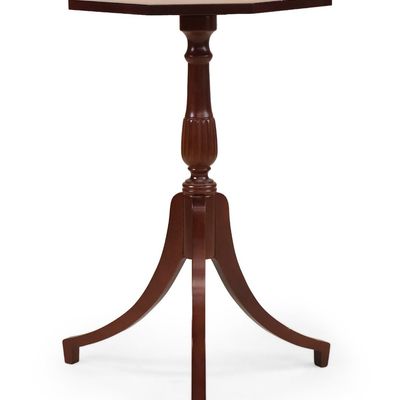 Federal Style Inlaid Cherrywood and Mahogany Candlestand