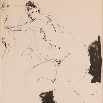 Oskar Kokoschka, Austrian 1886-1980, Abstract Figural Drawing, Ink on Paper