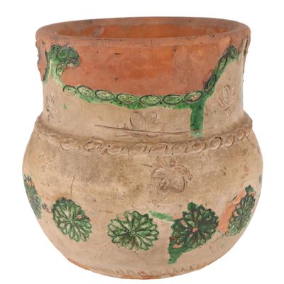 Signed S. Bell & Sons (Strasburg, Shenandoah Valley of Virginia) Redware Jardiniere / Flower Vase