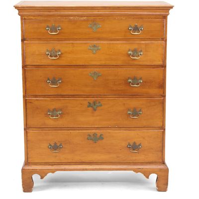 Chippendale Maple Semi-Tall Chest