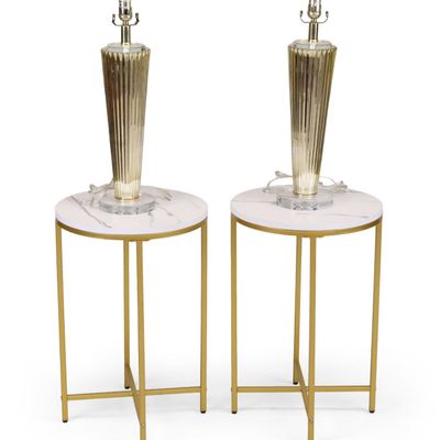 Pair of Contemporary Glass and Lucite Table Lamps