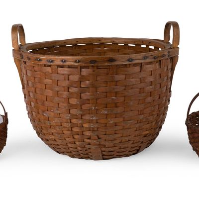 Group of Three Splint Woven Baskets