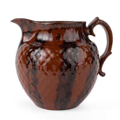Rare Philadelphia, PA Relief-Molded Redware Pitcher, attributed to Haig