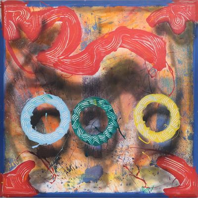 Jack Lembeck, 1942, Tropical Chain, Mixed Media on Canvas