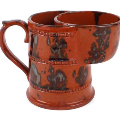 Philadelphia, Pennsylvania Attributed Redware Shaving Mug, probably Haig