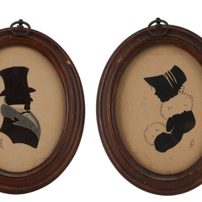 Four Oval Framed Silhouettes