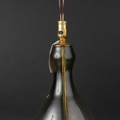 Carl Ebert Erickson Glass and Brass Table Lamp