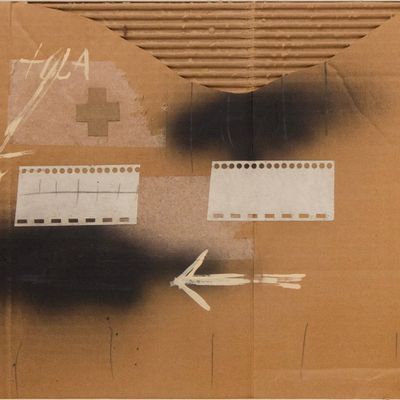 Possibly Antoni Tapies, Spanish 1923-2012, Abstract Collage, Mixed Media