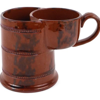 Philadelphia, Pennsylvania Attributed Redware Shaving Mug, probably Haig