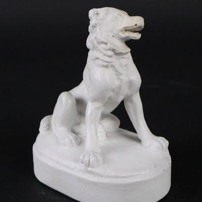 UPW / Union Porcelain Works (Brooklyn, NY) Parian Porcelain "Molossian Hound" Dog Figure
