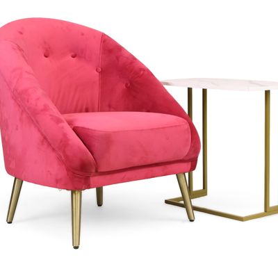 Picket House Style Taryn Modern Cranberry Velvet Accent Chair