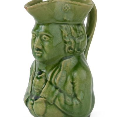American Green-Glazed Yellowware Toby Jug, Possibly J.E. Jeffords & Co. (Philadelphia, PA)