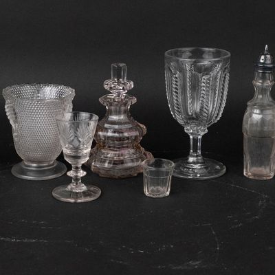 Group of Colorless Glass Table Articles