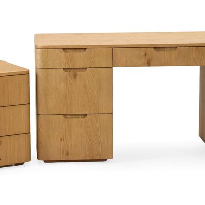 Restoration Hardware Oak Pedestal Desk