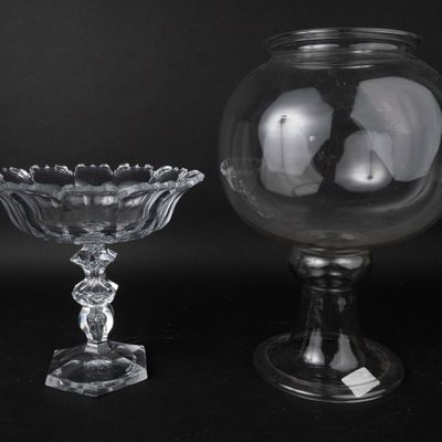 Free-Blown Glass Footed Fish Bowl