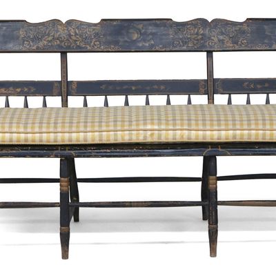 Late Federal Painted and Stencil Decorated Settee