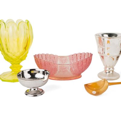 Group of Seven Assorted Glass and Ceramic Table Articles