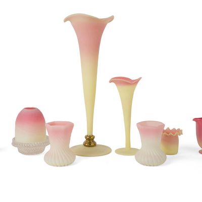 Eight Burmese Glass Table Articles