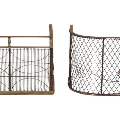 Two Federal Brass and Wirework Fireplace Fenders