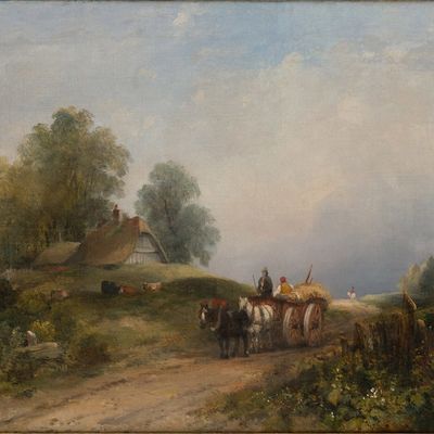 Frederick Waters Watts, British 1800-1870, The Hay Wagon, Oil on Canvas
