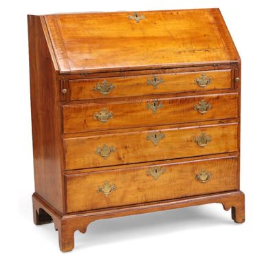 Chippendale Maple Slant Front Desk