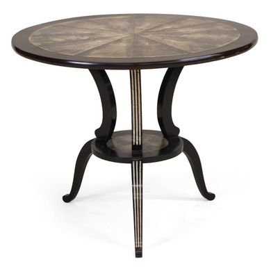Art Deco Shagreen-Inset Hardwood Side Table